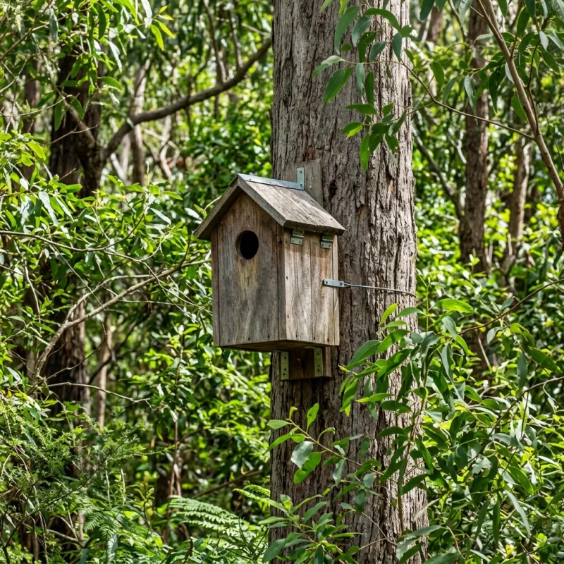 Animal nesting box installed as a humane alternative to a Somerville roof cavity
