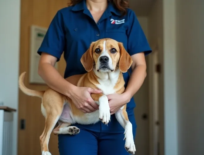 Technician respectfully transporting a deceased dog in Somerville